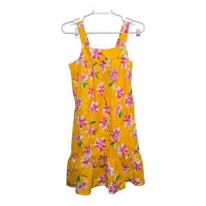Old Navy Girls XL Floral Ruffle Hem Sundress Yellow NWT